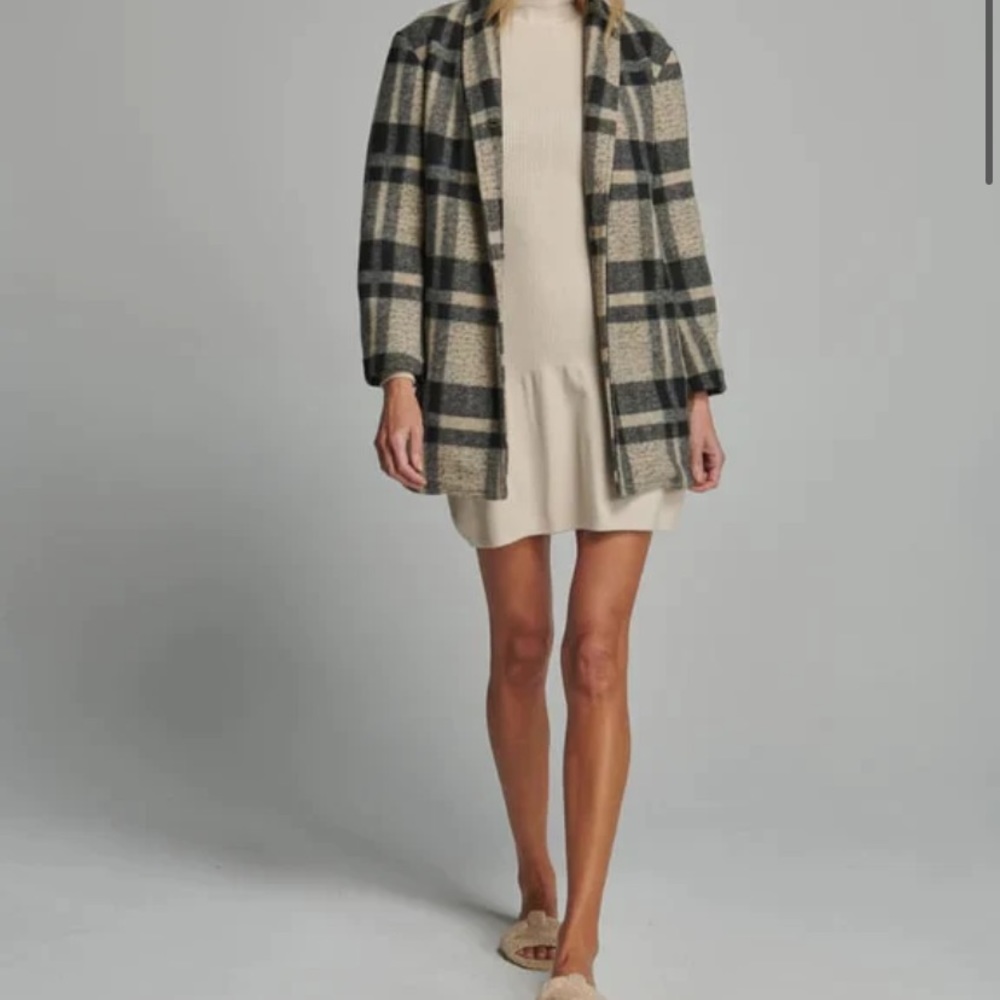 Sundays Owen Coat in Black Plaid Compact - Picture 6 of 13